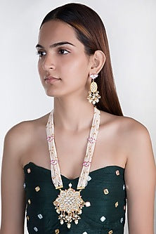 Gold Plated Meenakari Pendant Necklace Set