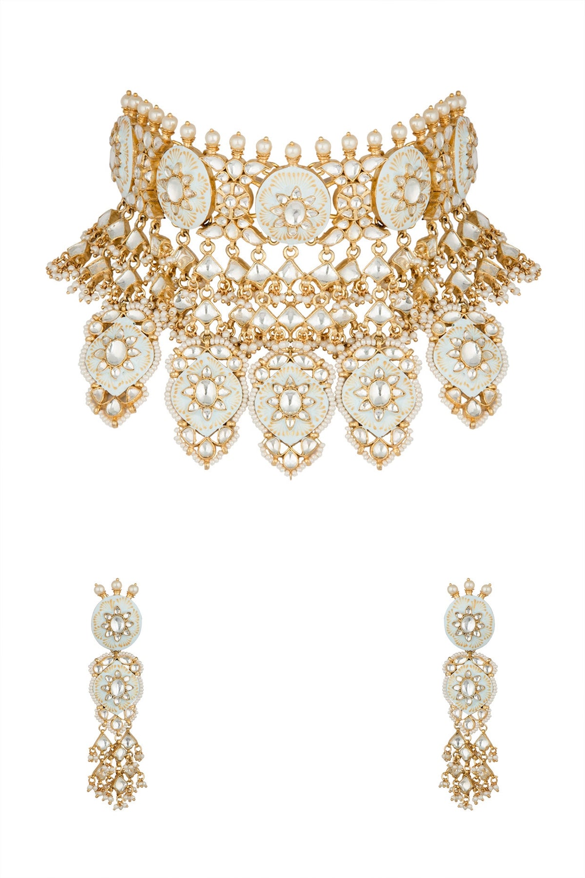 Gold Plated Meenakari Choker Necklace