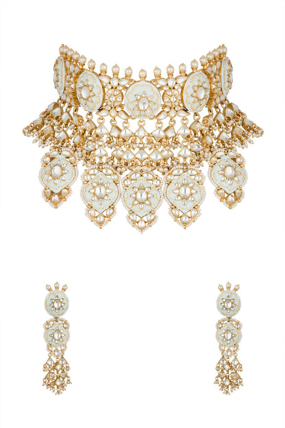Gold Plated Meenakari Choker Necklace