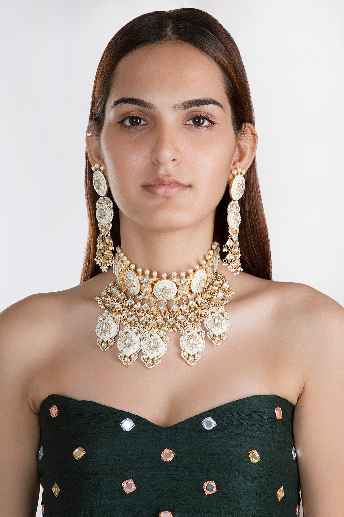 Gold Plated Meenakari Choker Necklace
