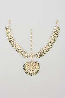 Gold Plated Jadtar Stone Mathapatti
