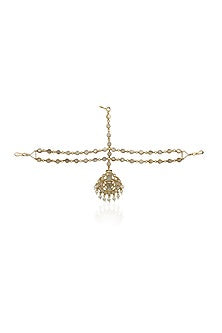 Gold Plated Matha Patti With Mother Of Pearl