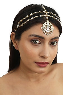 Gold Plated Matha Patti With Mother Of Pearl