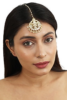 Gold Plated Maangtikka With Mother Of Pearl