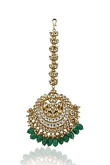 Gold Plated Jadtar Stones Maang Tikka