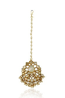 Gold Plated Mother Of Pearls Maang Tikka