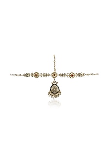 Gold Plated Jadtar Stones & Pearls Mathapatti