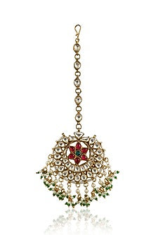 Gold Plated Maang Tikka In Copper & Silver Mix