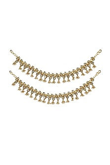 Gold Plated Mother Of Pearl Payals (Set of 2)