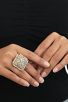 Gold Plated Pearl Ring