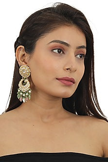 Gold Plated Purple Moti Choker Necklace Set