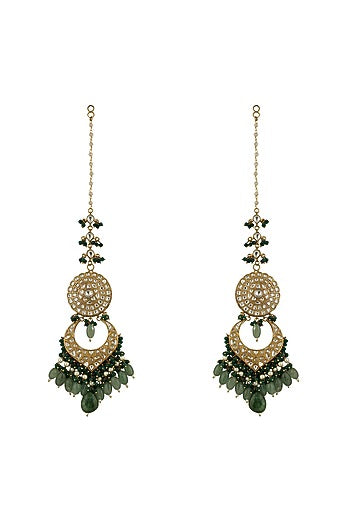 Gold Plated Beaded Long Earrings