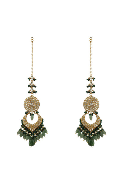Gold Plated Beaded Long Earrings
