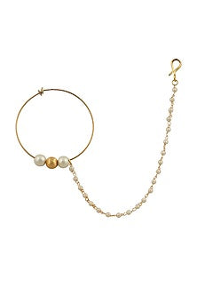 Gold Plated Jadtar Stones Nose Ring