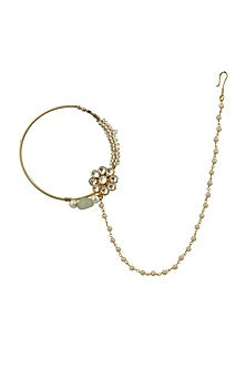 Gold Plated Pearls Nose Ring