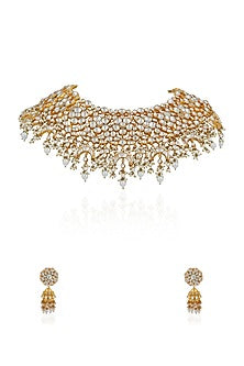 Gold Plated Pearl & Glass Beaded Necklace Set