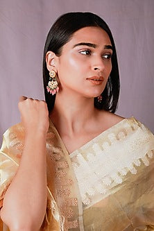 Gold Plated Pearl & Beaded Long Necklace Set