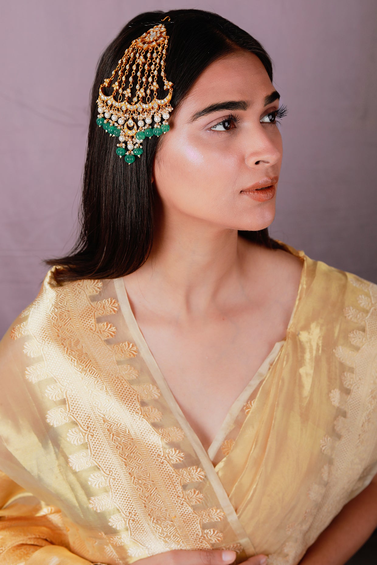 Gold Plated Pearl & Beaded Pasa