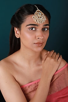Gold Plated Pearl & Beaded Maangtikka