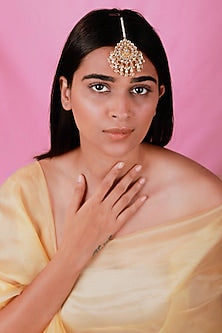Gold Plated Pearl & Beaded Maangtikka