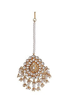 Gold Plated Pearl & Beaded Maangtikka