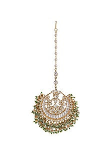 Gold Plated Pearl & Beaded Maangtikka
