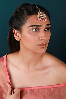Gold Plated Pearl & Beaded Maangtikka