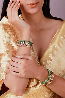 Gold Plated Pearl & Beaded Bangle