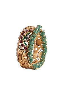 Gold Plated Pearl & Beaded Bangle
