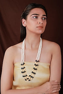 Gold Plated Pearl & Beaded Layered Mala