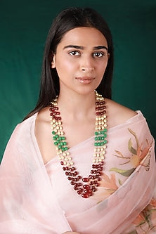 Gold Plated Pearl & Beaded Mala