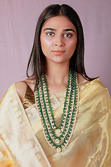 Gold Plated Pearl & Beaded Mala