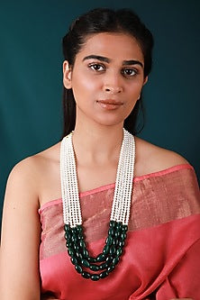 Gold Plated Pearl & Beaded Mala