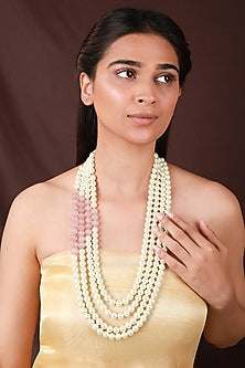 Gold Plated Pearl & Beaded Mala