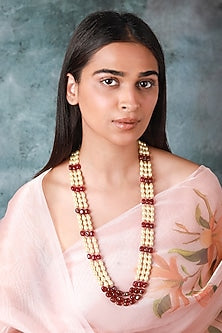 Gold Plated Pearl & Beaded Mala