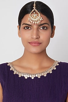 Gold Plated Pearl Maang Tikka