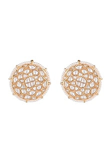 Gold Plated Jadtar Stone Ring