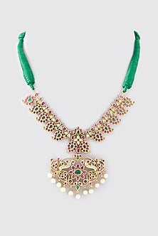 Gold Finish Kundan Polki Necklace