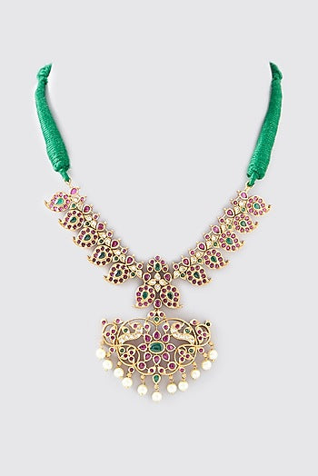 Gold Finish Kundan Polki Necklace