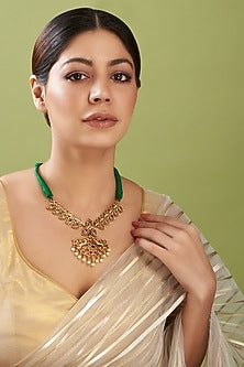 Gold Finish Kundan Polki Necklace