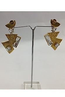Gold Finish Swarovski Dangler Earrings