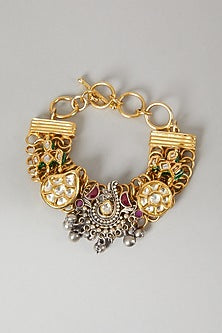 Gold & Silver Finish Flexible Mesh Bracelet