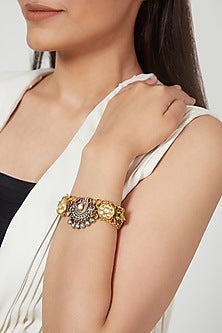 Gold & Silver Finish Flexible Mesh Bracelet