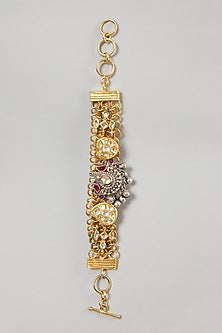 Gold & Silver Finish Flexible Mesh Bracelet