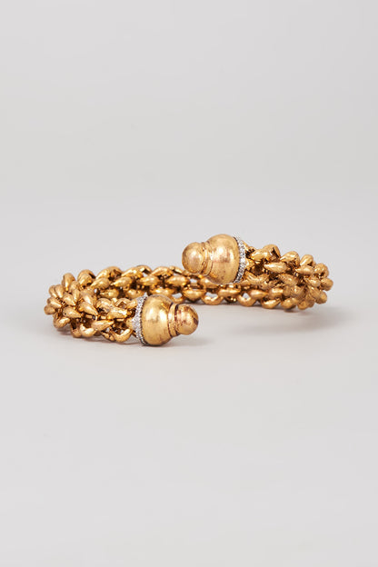 Gold Finish Link Motif Bracelet