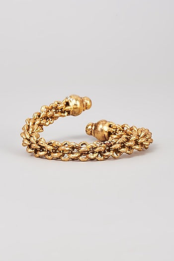 Gold Finish Link Motif Bracelet
