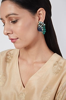 Black Rhodium Finish Zirconia Earrings