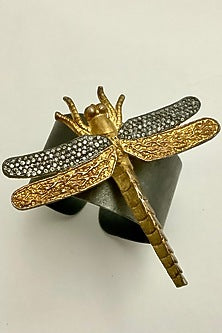 Gold & Silver Finish Dragonfly Cuff