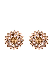 Copper Finish Floral Motif Earrings