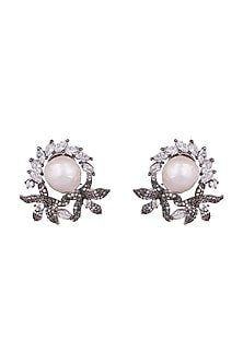 Antique Silver & Black Rhodium Finish Earrings